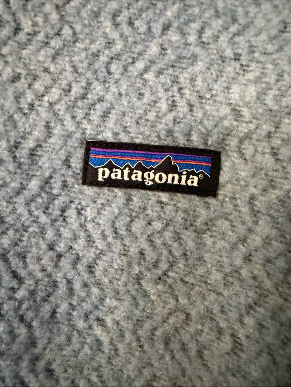 Patagonia Women’s Light Blue Quarter-Zip Fleece with Navy Trim - Picture 2 of 4